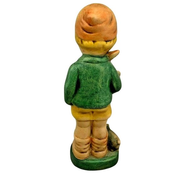 Boy and Girl Ceramic Figurines w/ Pig & Bunny Rabbit 8" Tall Hollow - Picture 3 of 9